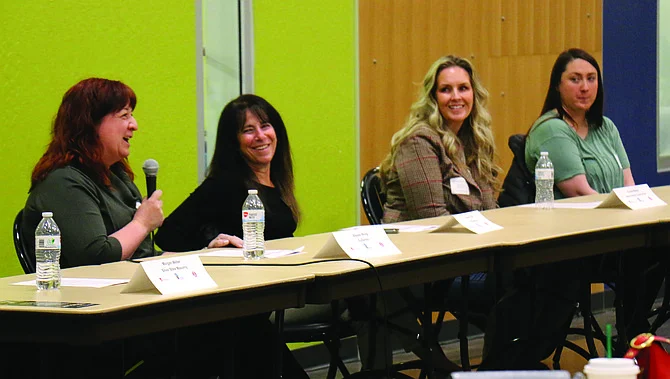 Women panelists participate in the Hammers & Hope discussion highlighting career opportunities for women in the construction industry